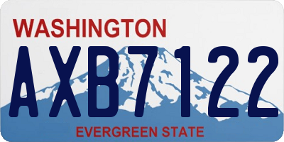WA license plate AXB7122