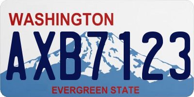 WA license plate AXB7123
