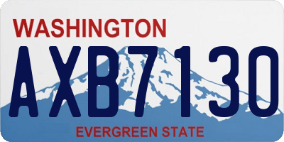 WA license plate AXB7130