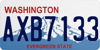 WA license plate AXB7133