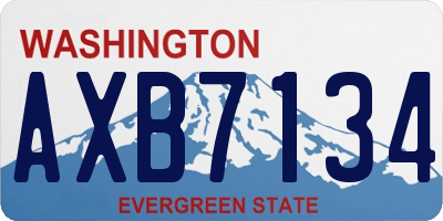 WA license plate AXB7134