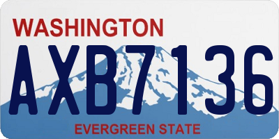WA license plate AXB7136