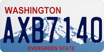 WA license plate AXB7140