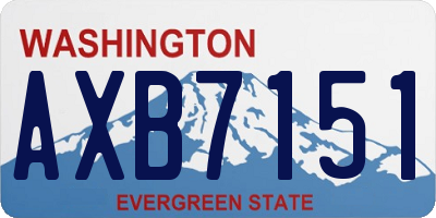 WA license plate AXB7151