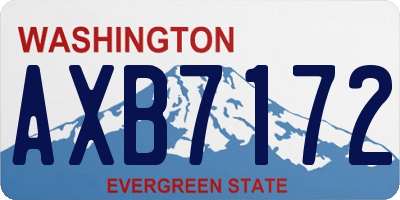 WA license plate AXB7172