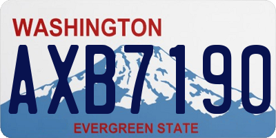 WA license plate AXB7190