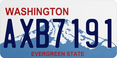 WA license plate AXB7191