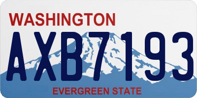 WA license plate AXB7193
