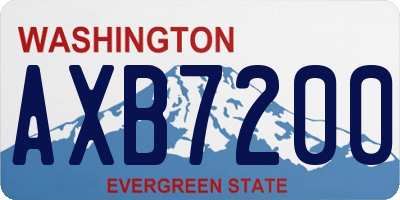 WA license plate AXB7200