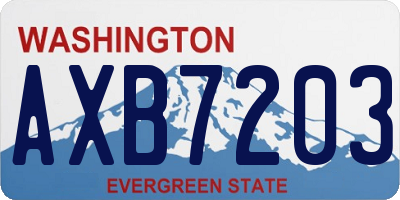 WA license plate AXB7203