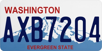 WA license plate AXB7204