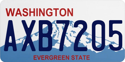 WA license plate AXB7205