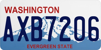 WA license plate AXB7206