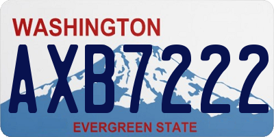 WA license plate AXB7222