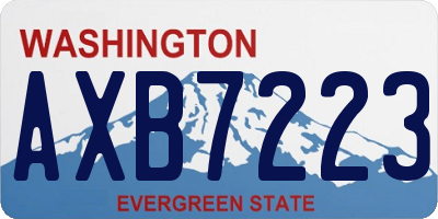 WA license plate AXB7223