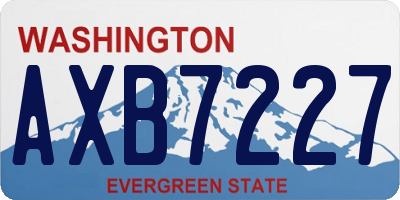 WA license plate AXB7227