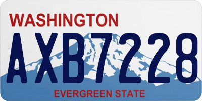 WA license plate AXB7228