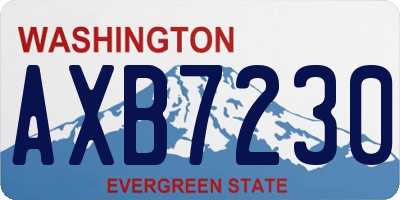WA license plate AXB7230