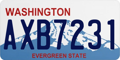 WA license plate AXB7231