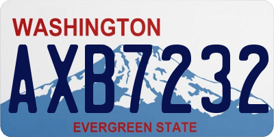 WA license plate AXB7232