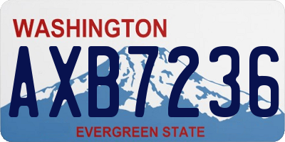 WA license plate AXB7236