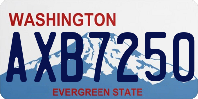 WA license plate AXB7250