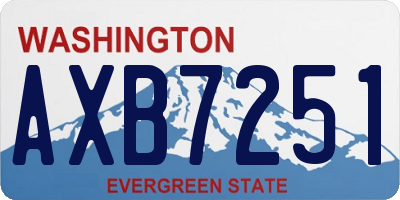 WA license plate AXB7251