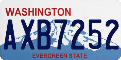 WA license plate AXB7252