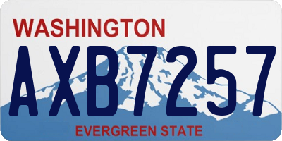 WA license plate AXB7257