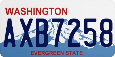 WA license plate AXB7258