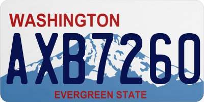 WA license plate AXB7260
