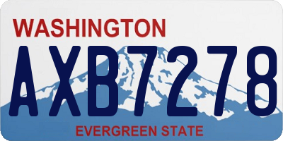 WA license plate AXB7278
