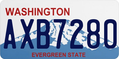 WA license plate AXB7280