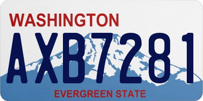 WA license plate AXB7281