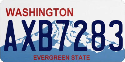 WA license plate AXB7283