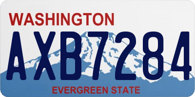 WA license plate AXB7284