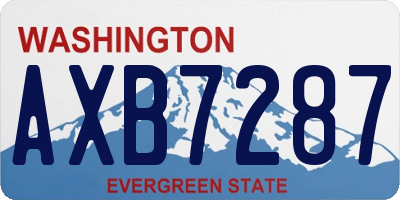 WA license plate AXB7287
