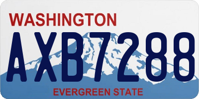 WA license plate AXB7288