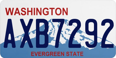 WA license plate AXB7292