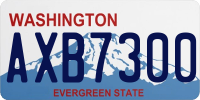 WA license plate AXB7300