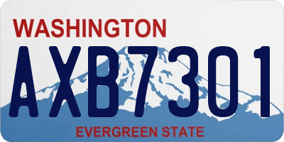 WA license plate AXB7301
