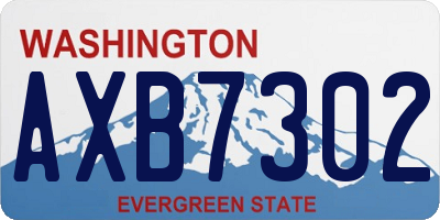 WA license plate AXB7302