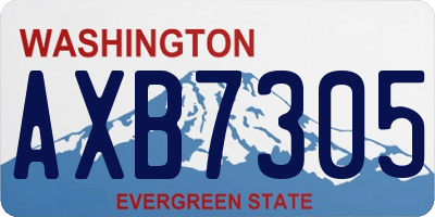 WA license plate AXB7305