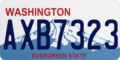 WA license plate AXB7323
