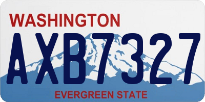 WA license plate AXB7327