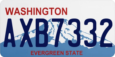 WA license plate AXB7332