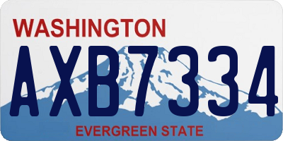 WA license plate AXB7334