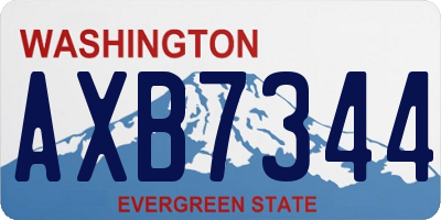 WA license plate AXB7344