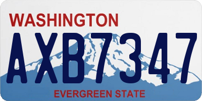 WA license plate AXB7347