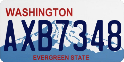 WA license plate AXB7348